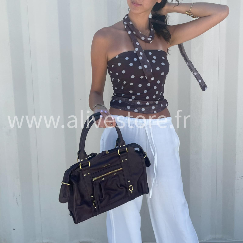 Sac à main Regina City avec bandoulière – Marron structuré | ALIVE STORE