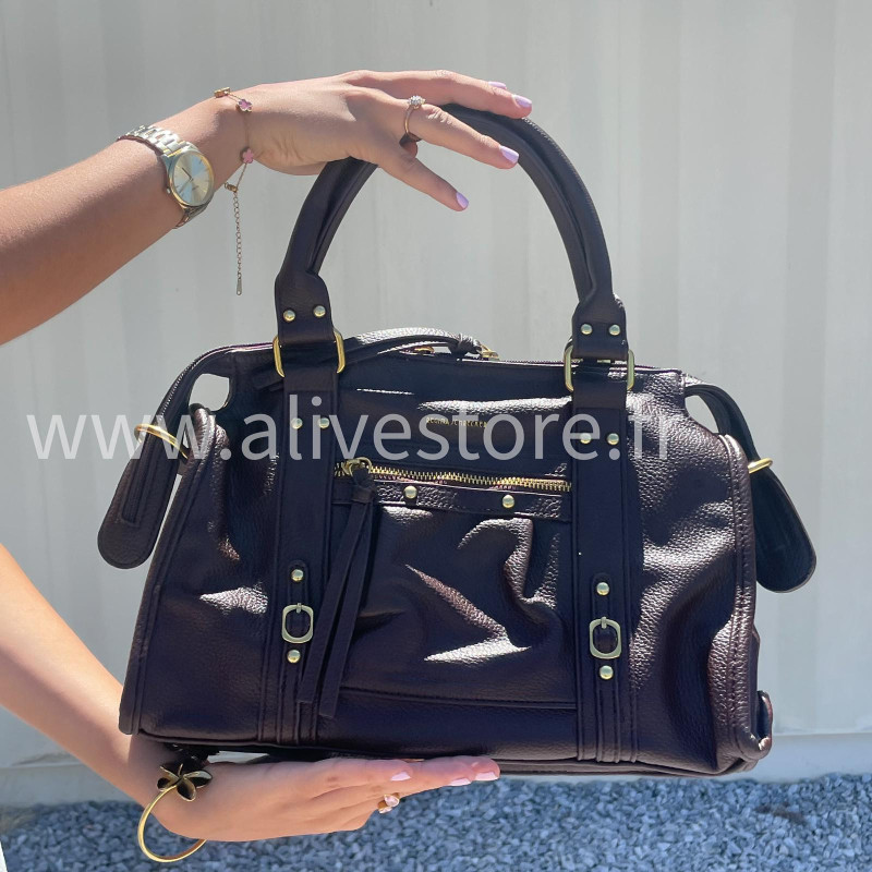 Sac à main Regina City avec bandoulière – Marron structuré | ALIVE STORE