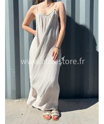 ROBE GAZE DE COTON GLORIA BEIGE