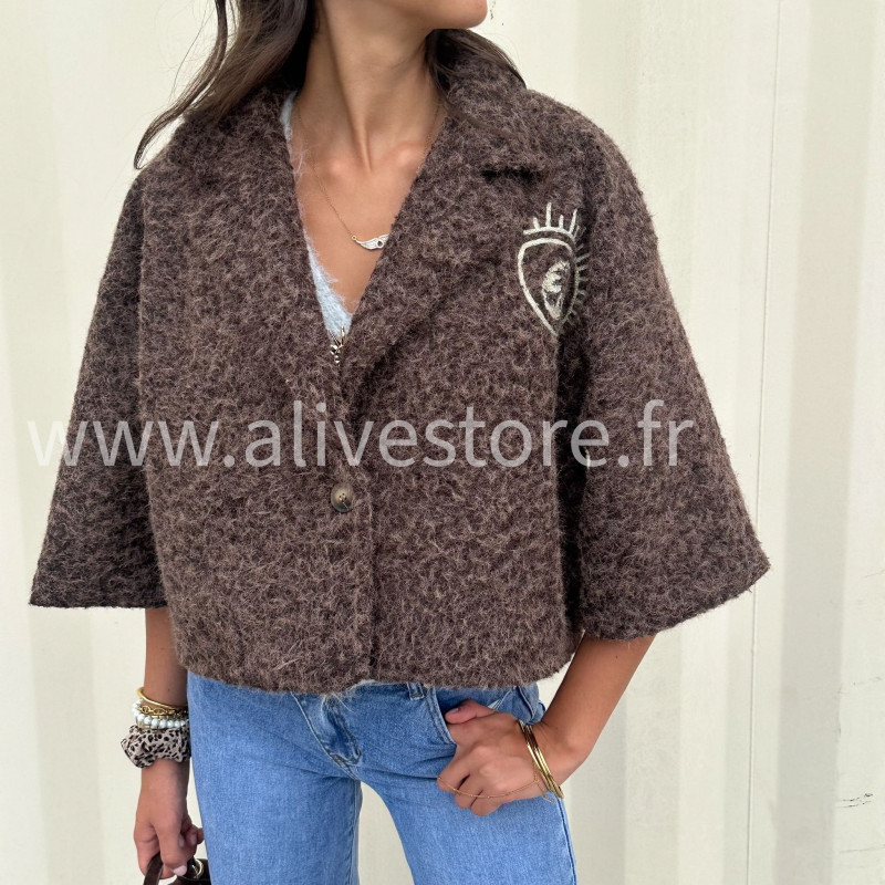 Veste courte Giulia – beige ou marron – ALIVE STORE