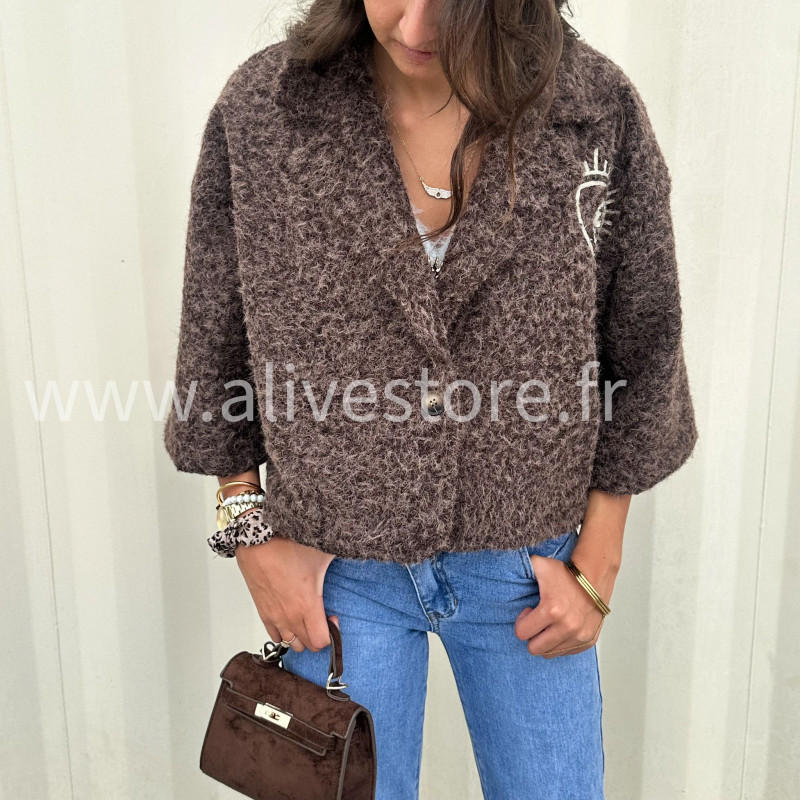 Veste courte Giulia – beige ou marron – ALIVE STORE