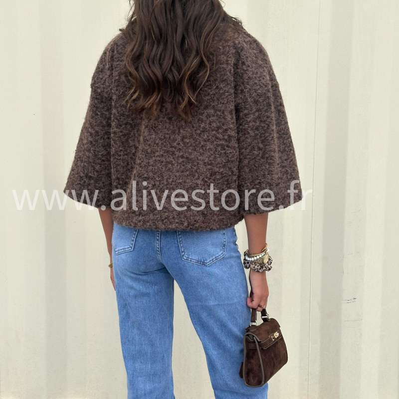 Veste courte Giulia – beige ou marron – ALIVE STORE