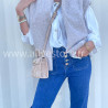 Jean Léana femme – Bleu & Marron – XS à XL – ALIVE STORE