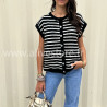 Gilet Sofia rayé noir et blanc – ALIVE STORE
