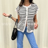 Gilet Sofia rayé noir et blanc – ALIVE STORE