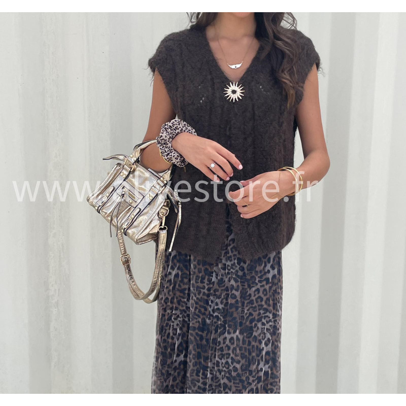 Gilet Isla femme – disponible en gris, marron, rose et noir – ALIVE STORE