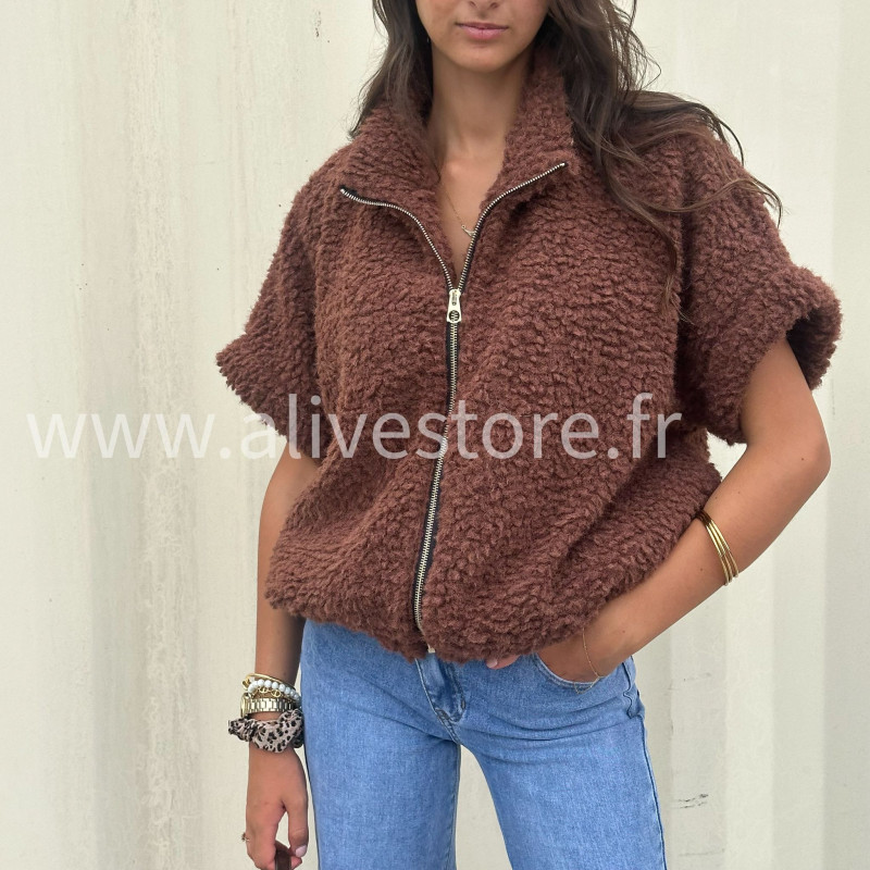 Veste Mila doudou beige ou noir – ALIVE STORE