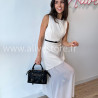 Robe Clara longue avec ceinture noire – Bordeaux, noir, beige & marron | ALIVE STORE