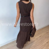 Robe Clara longue avec ceinture noire – Bordeaux, noir, beige & marron | ALIVE STORE