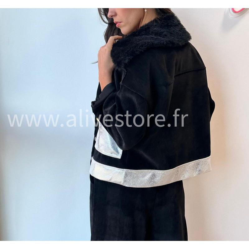 Veste Elena avec col fourré – beige, marron ou noir | ALIVE STORE