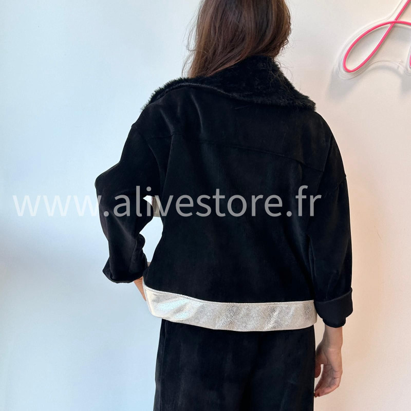 Veste Elena avec col fourré – beige, marron ou noir | ALIVE STORE