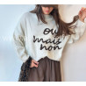 Pull Sofia manches longues avec inscription – blanc, gris ou noir | ALIVE STORE