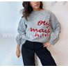 Pull Sofia manches longues avec inscription – blanc, gris ou noir | ALIVE STORE