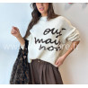 Pull Sofia manches longues avec inscription – blanc, gris ou noir | ALIVE STORE