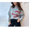 Pull Sofia manches longues avec inscription – blanc, gris ou noir | ALIVE STORE