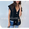 Gilet Lucia avec poches jean et léopard – ALIVE STORE
