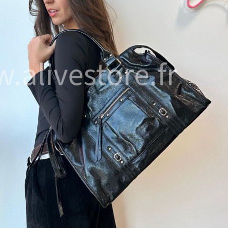 Sac Lorena moyen format 35x30 cm – Bronze, Doré ou Noir – ALIVE STORE