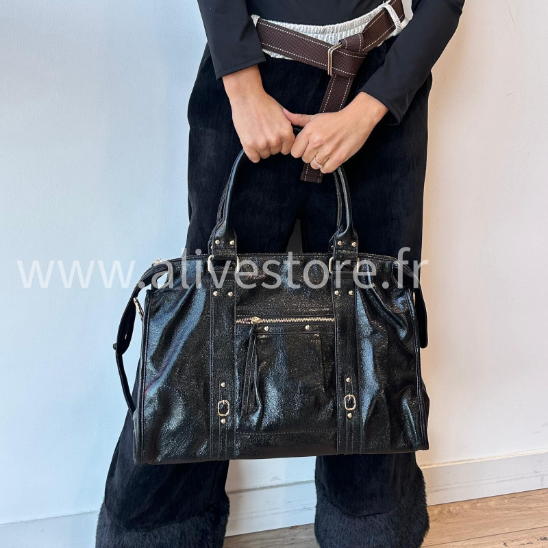 Sac Lorena moyen format 35x30 cm – Bronze, Doré ou Noir – ALIVE STORE