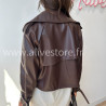 Veste Emilia en similicuir – marron ou noir – ALIVE STORE