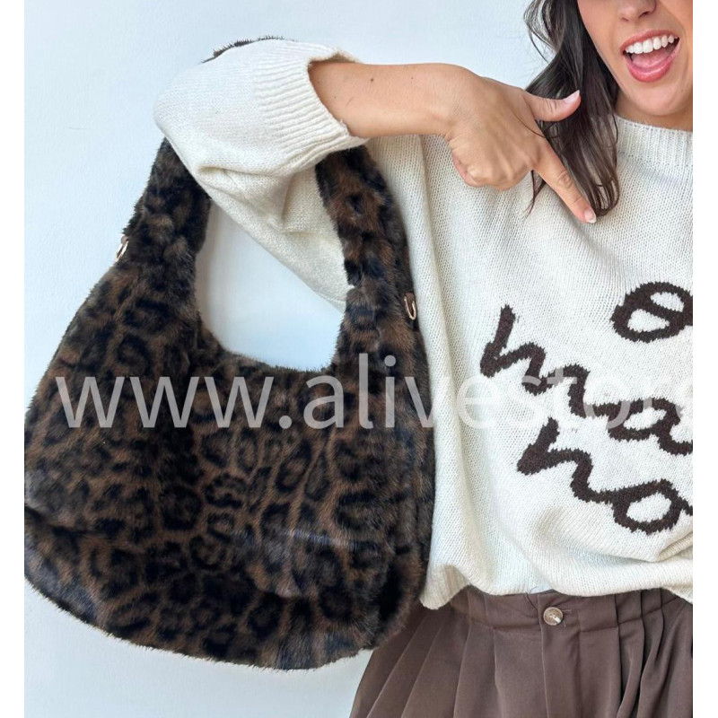 Sac Léo léopard ou marron avec bandoulière – ALIVE STORE