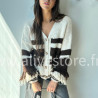 Pull Maya à franges et rayures – Made in Italie – ALIVE STORE