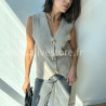 Top Lilou sans manches avec boutons dorés – ALIVE STORE