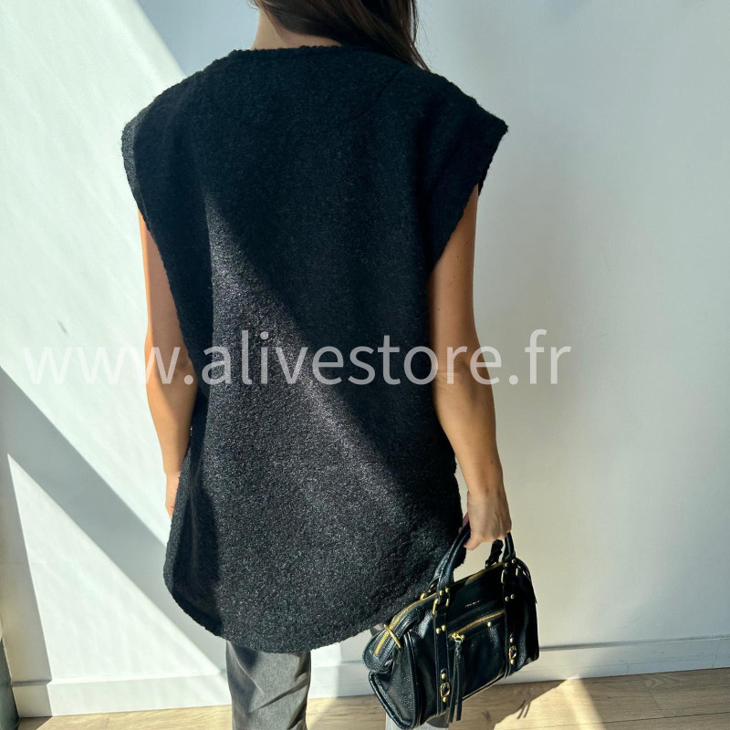 Gilet long sans manches Camilla – Boutons bijou made in Italie | ALIVE STORE
