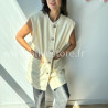 Gilet long sans manches Camilla – Boutons bijou made in Italie | ALIVE STORE