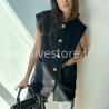 Gilet long sans manches Camilla – Boutons bijou made in Italie | ALIVE STORE