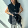 Gilet long sans manches Camilla – Boutons bijou made in Italie | ALIVE STORE