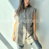 Gilet long sans manches Camilla – Boutons bijou made in Italie | ALIVE STORE