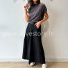 JUPE LONGUE MAYA AVEC CEINTURE NOIRE – ALIVE STORE