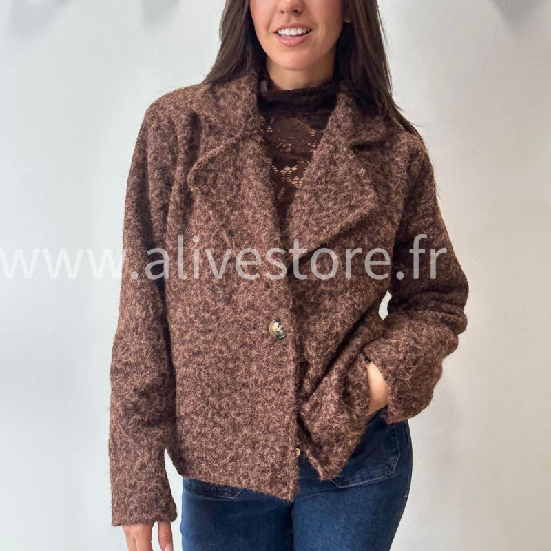 MANTEAU COURT LINA EN BEIGE – ALIVE STORE