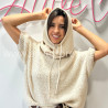 CAGOULE LÉA EN MAILLE TAUPE – ALIVE STORE