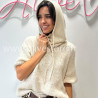 CAGOULE LÉA EN MAILLE TAUPE – ALIVE STORE