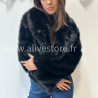 Veste Mia courte en fausse fourrure – beige ou noir | ALIVE STORE