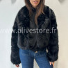 Veste Mia courte en fausse fourrure – beige ou noir | ALIVE STORE