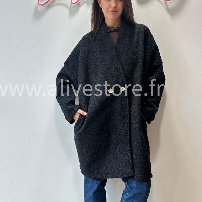 MANTEAU SARA BEIGE LAINE LONG – ALIVE STORE