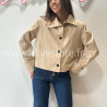 VESTE ROMY BEIGE COURTE CLASSIQUE – ALIVE STORE