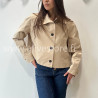VESTE ROMY BEIGE COURTE CLASSIQUE – ALIVE STORE