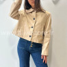 VESTE ROMY BEIGE COURTE CLASSIQUE – ALIVE STORE