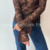 TOP DALIA DENTELLE TRANSPARENTE MARRON – ALIVE STORE
