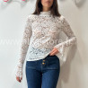 TOP DALIA DENTELLE TRANSPARENTE MARRON – ALIVE STORE