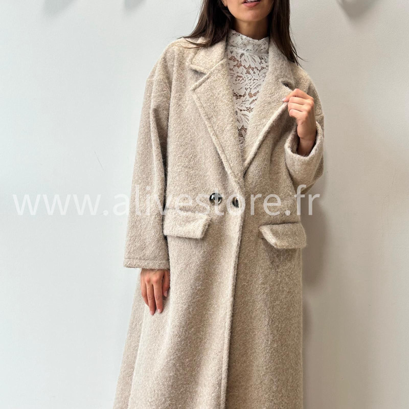MANTEAU IVY LONG BEIGE MODERNE – ALIVE STORE