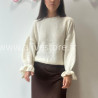 PULL LOREN BLANC MANCHES BOUFFANTES – ALIVE STORE