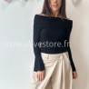 PULL GEMMA GRIS COL BARDOT FEMME – ALIVE STORE