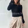 PULL GEMMA GRIS COL BARDOT FEMME – ALIVE STORE