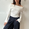 PULL GEMMA GRIS COL BARDOT FEMME – ALIVE STORE