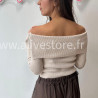 PULL GEMMA GRIS COL BARDOT FEMME – ALIVE STORE
