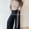 PANTALON LOU LARGE BEIGE AVEC FOULARD – ALIVE STORE